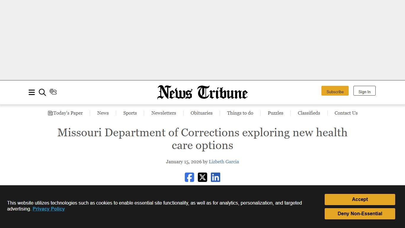 Missouri Department of Corrections exploring new health care options | Jefferson City News Tribune