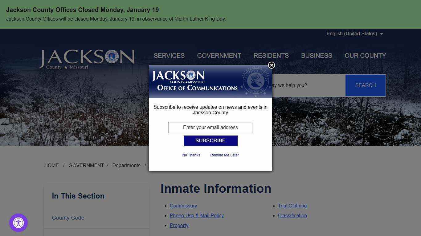 Inmate Information - Jackson County MO